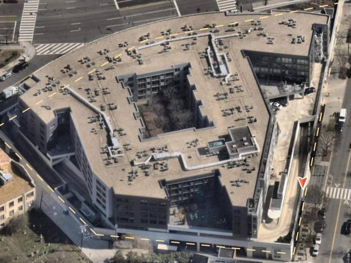 Aerial view of the Cityline roof before the solar canopy