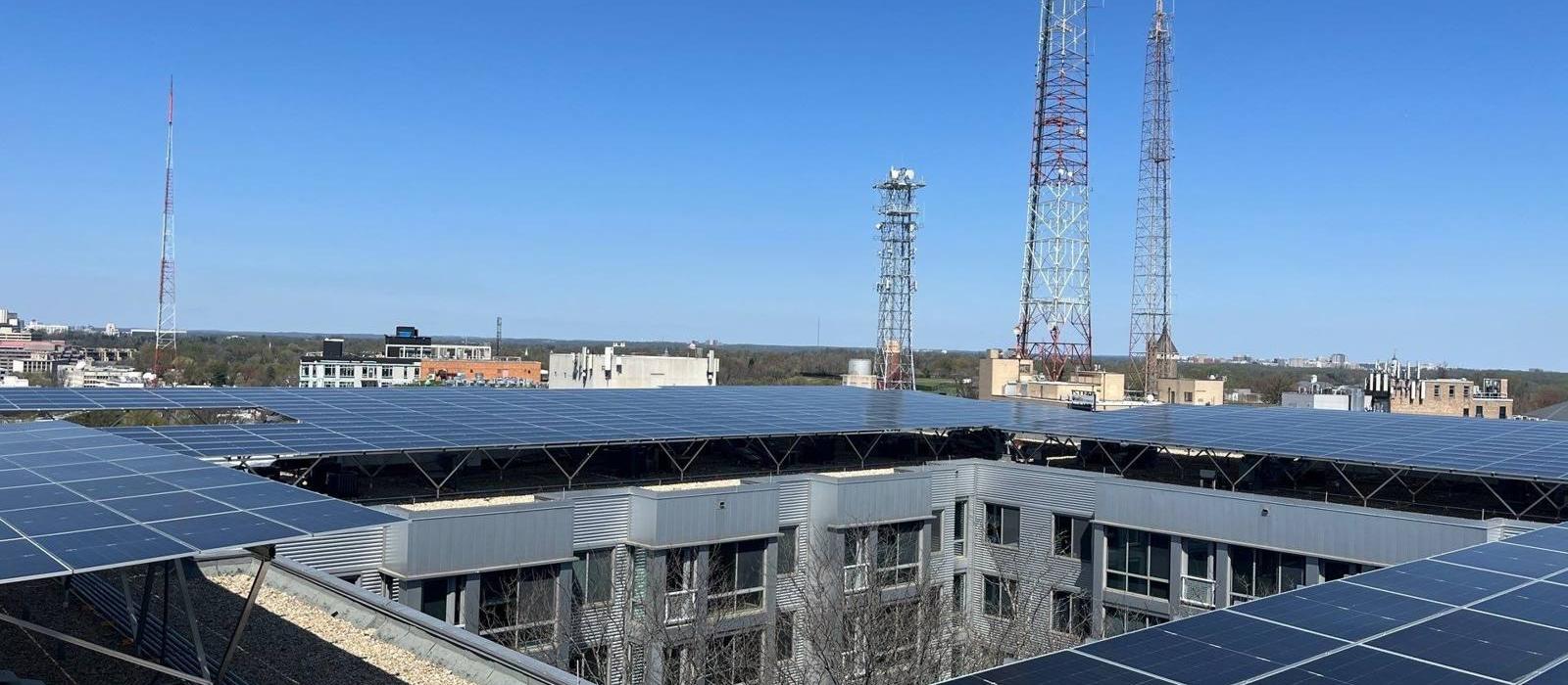 Elevated rooftop solar canopy