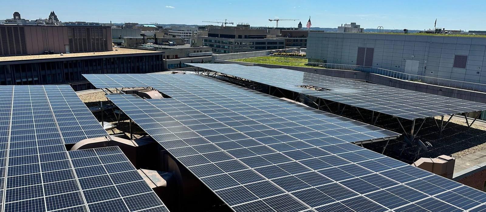 Elevated rooftop solar canopy