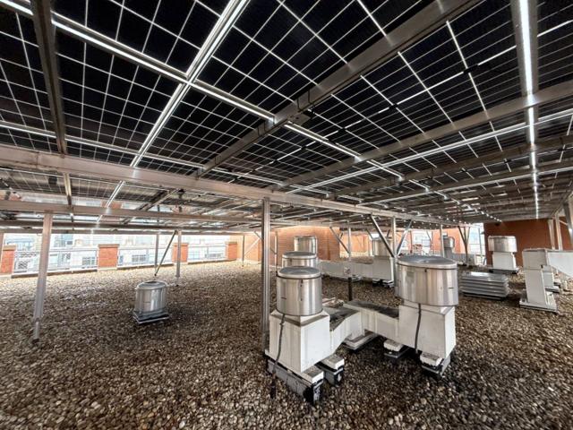 Exhaust fans beneath the solar canopy at 616