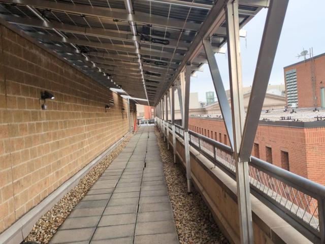 Roof walkway beneath the solar canopy at 616