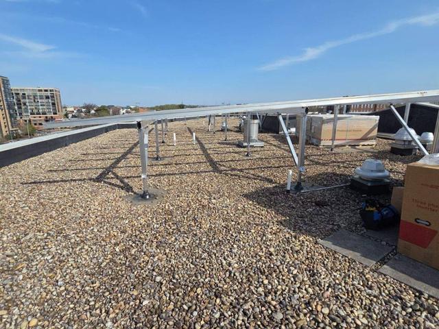 Solar canopy across the roof at GRP