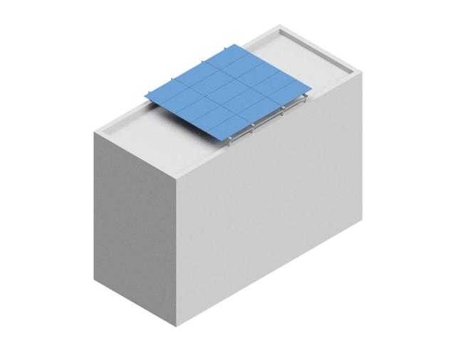 3D model of the parapet to parapet racking, angled view