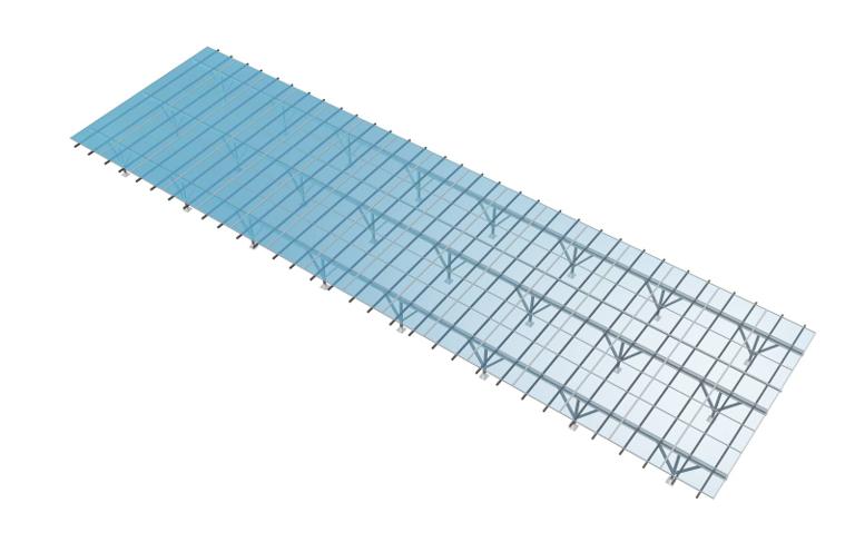 3D drawing of the Elevated Flush Mount racking frame