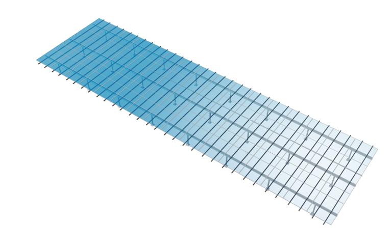 3D drawing of the Flush Mount racking frame