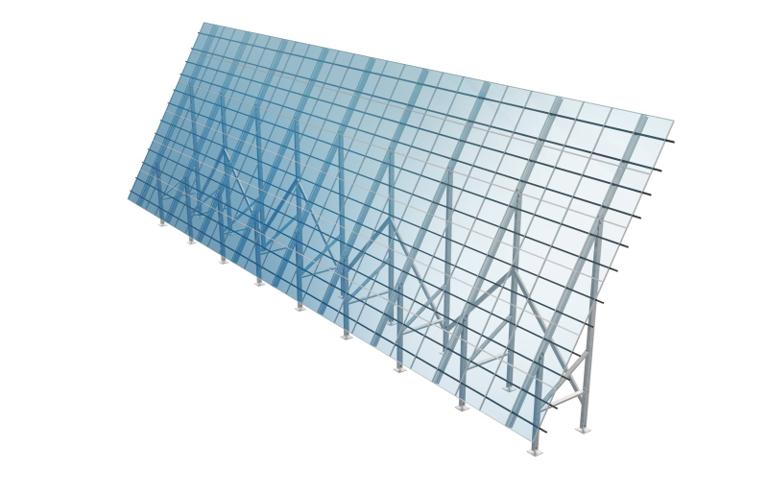 3D drawing of the High Tilt racking frame