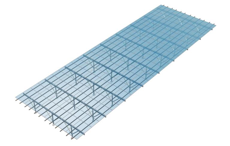 3D drawing of the W System racking frame